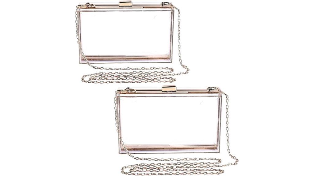 acrylic clutch purse set