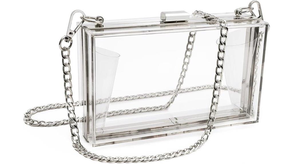 acrylic clutch with chain