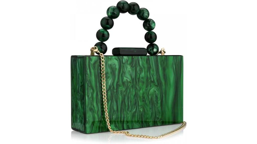 acrylic pearl chain clutch