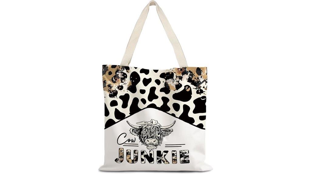animal themed canvas tote