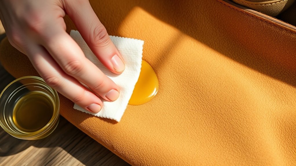 apply oils carefully evenly