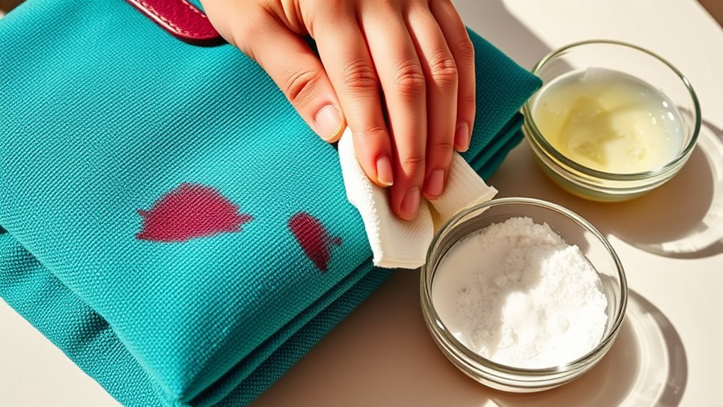 apply vinegar soda stain removal