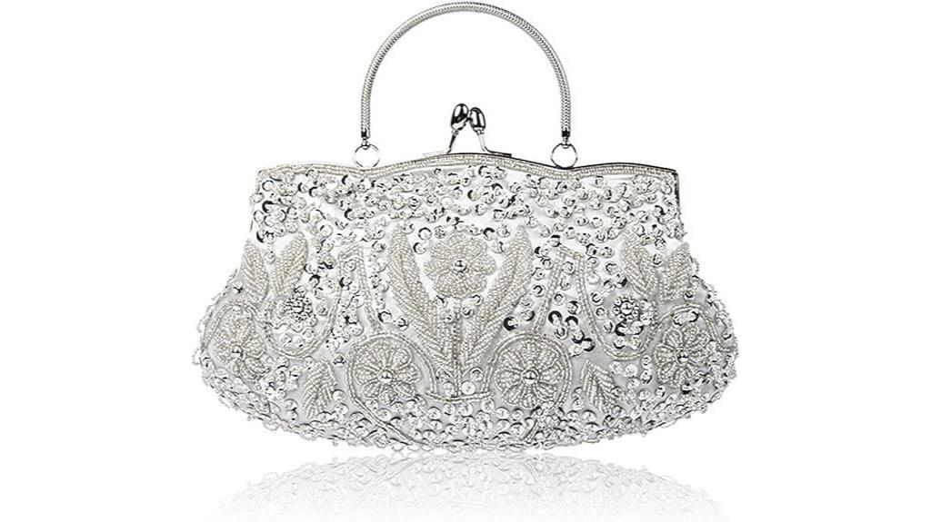 beaded flower evening clutch