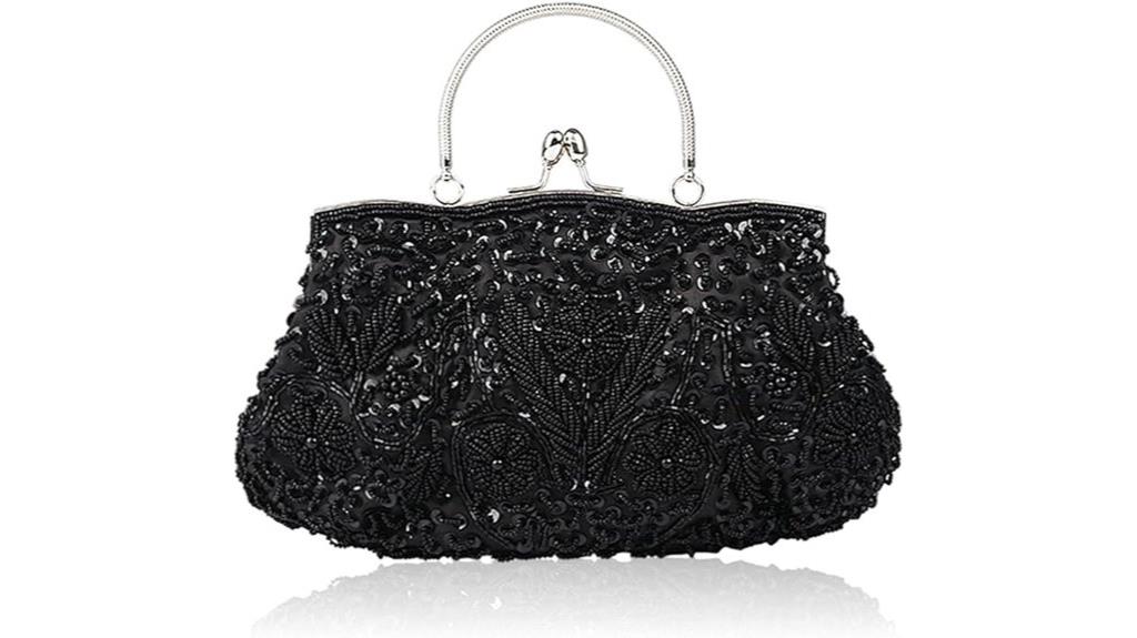 beaded flower evening purse