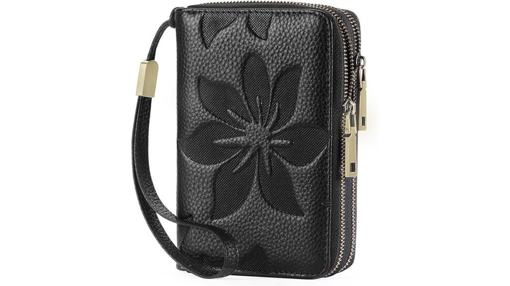 black leather rfid wallet