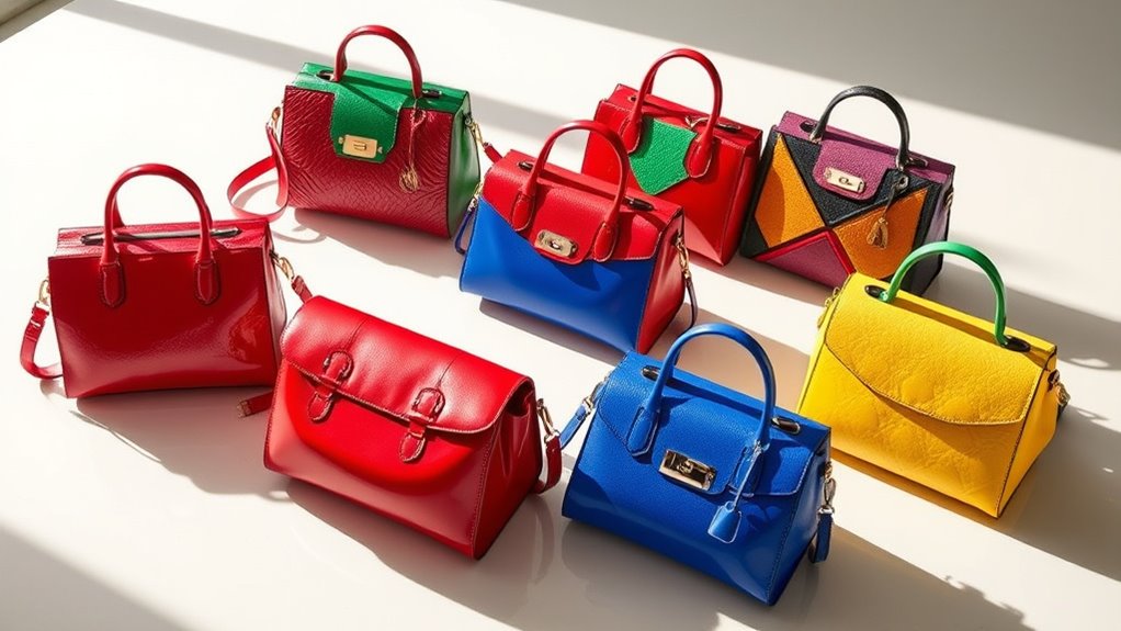 bunte Taschen erhellen Outfits