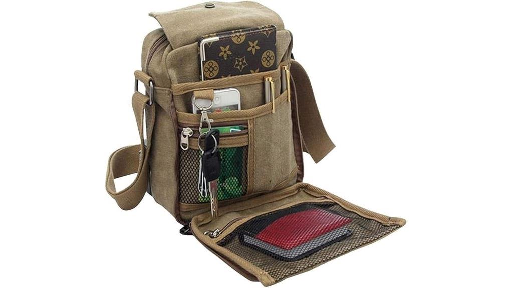 compact canvas messenger bag