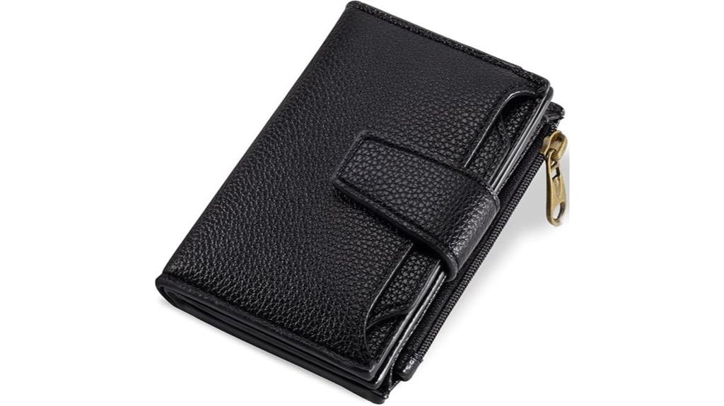 compact rfid leather wallet