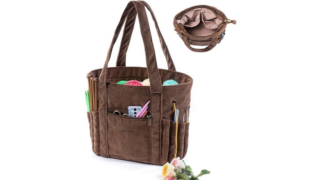crochet and knitting tote