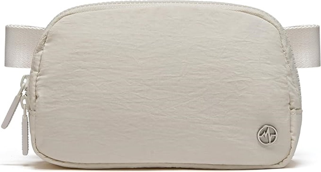 dual zip nylon waist bag