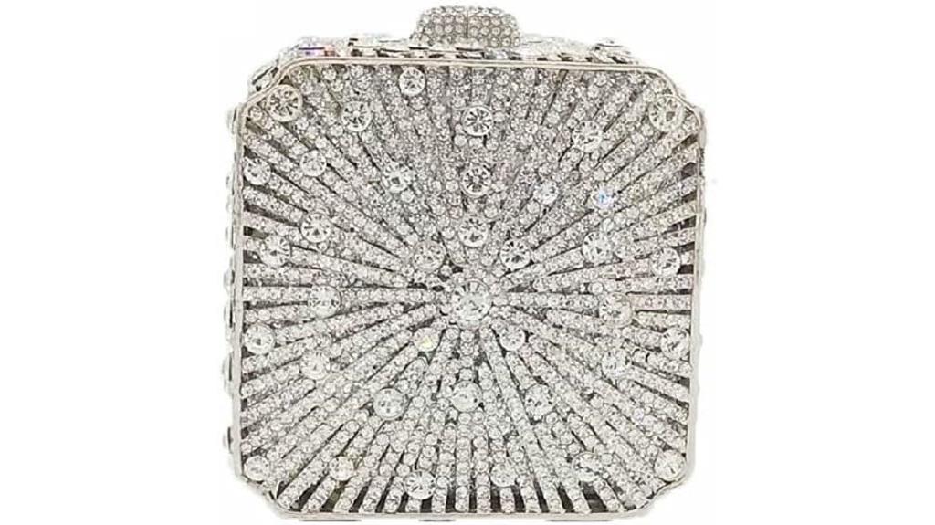 elegant crystal clutch purse