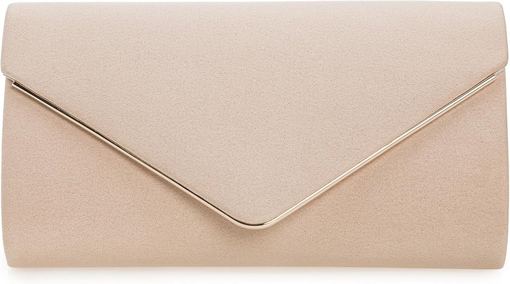elegant faux suede clutch