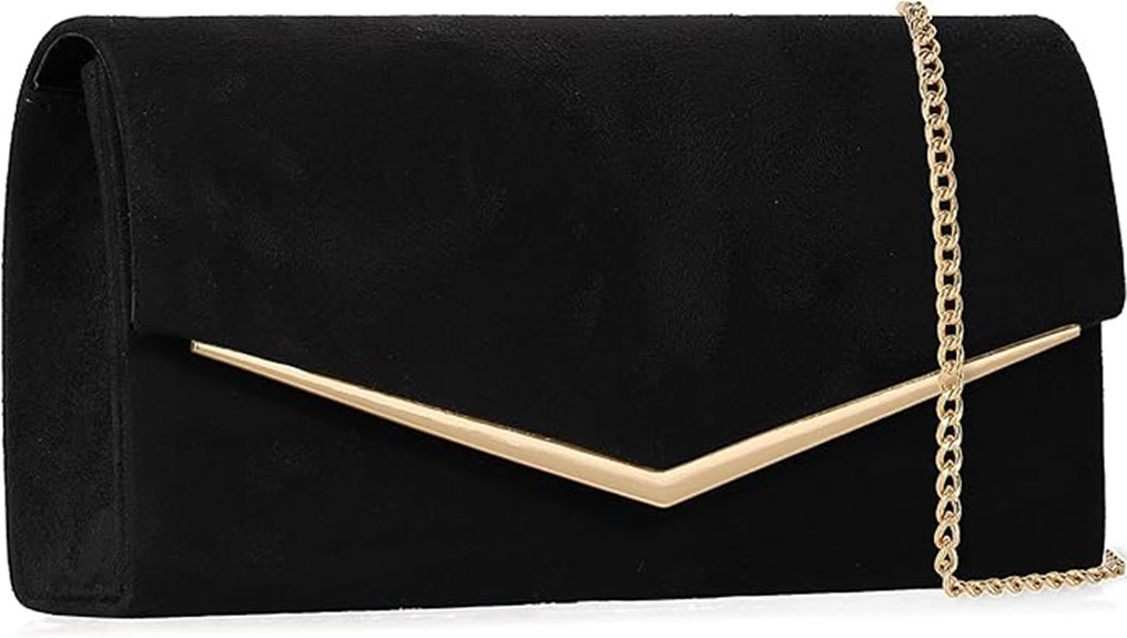 elegant faux suede clutch