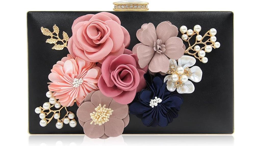 elegant floral bridal clutch