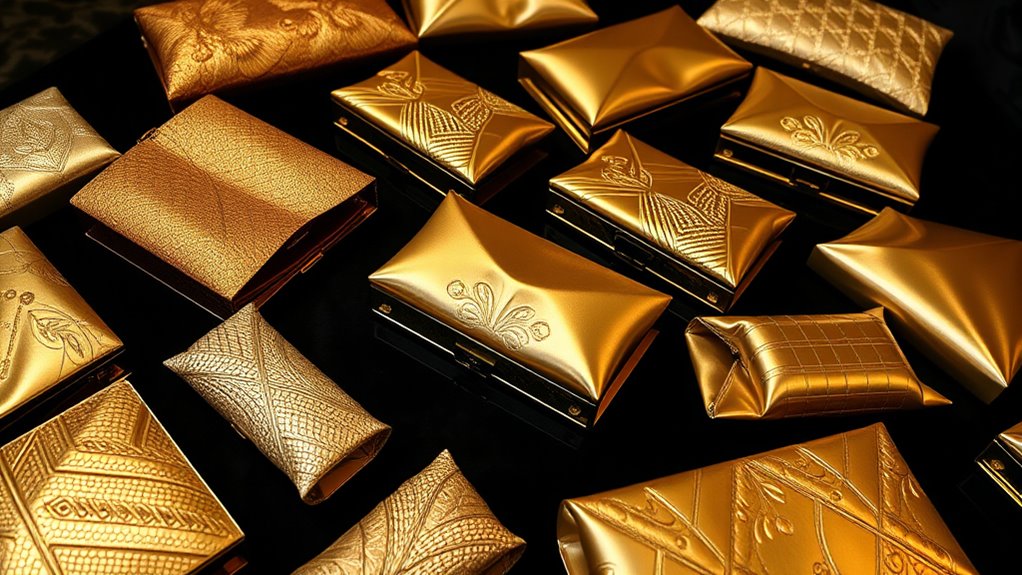 elegant gold evening clutches
