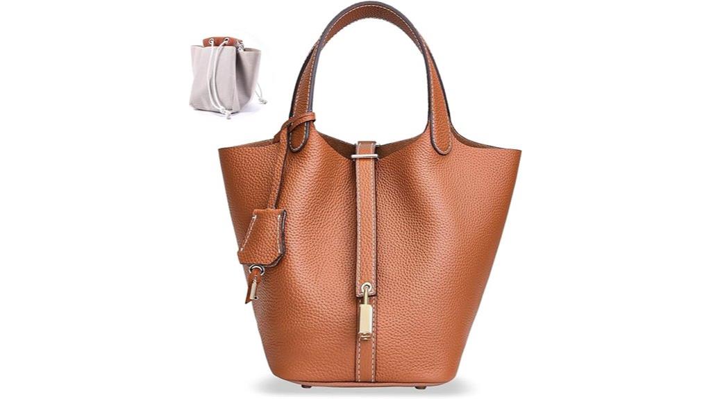 elegant leather bucket bags