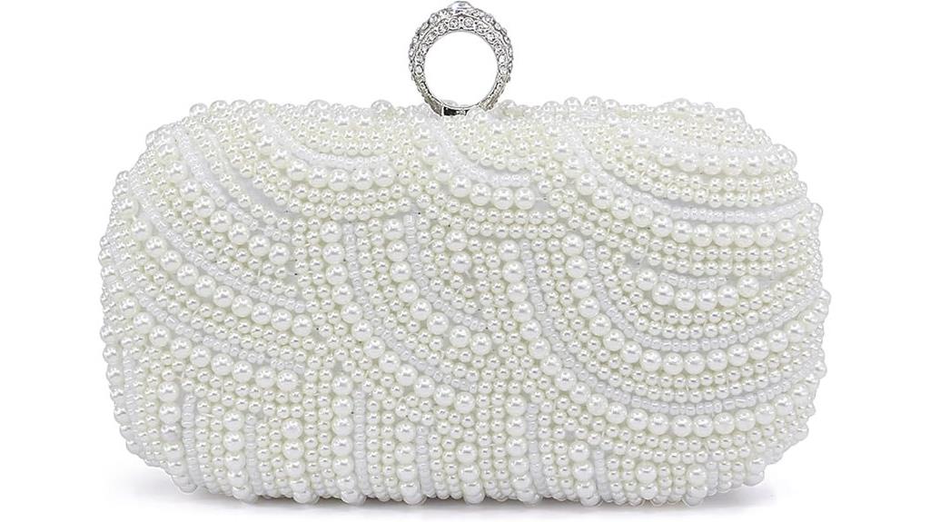 elegant pearl clutch bag