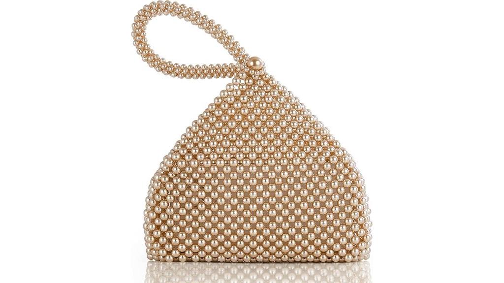 elegant pearl triangle clutch