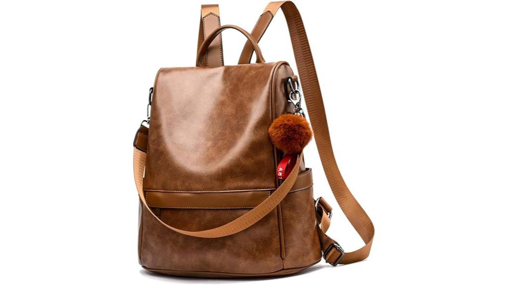 elegant pu leather backpack