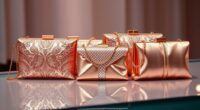 elegant rose gold evening clutches