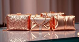 elegant rose gold evening clutches