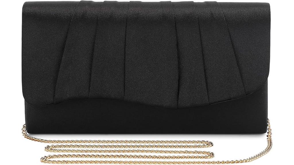 elegant satin evening clutch