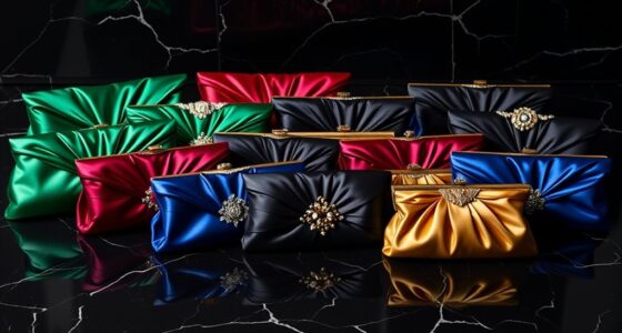 elegant satin evening clutches