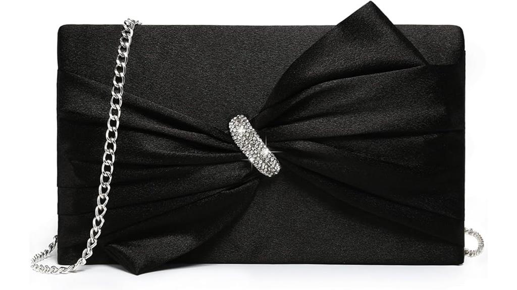elegant satin rhinestone clutch