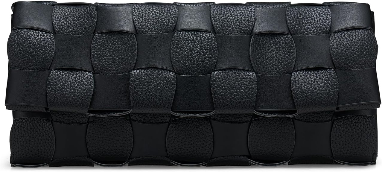 elegant woven clutch purse
