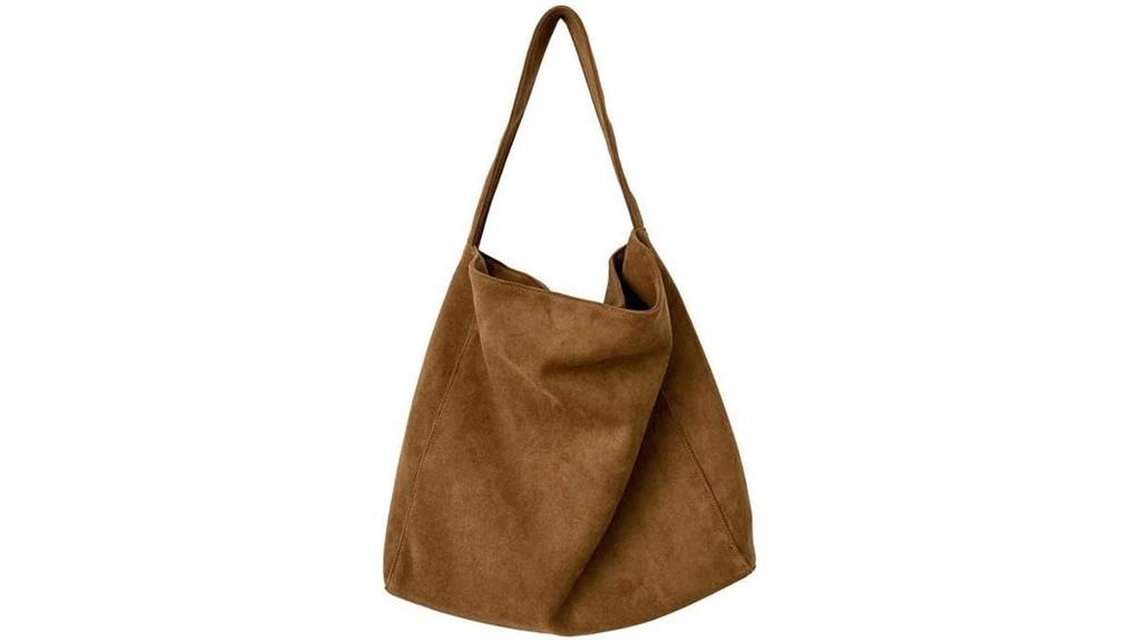 fashionable large suede tote