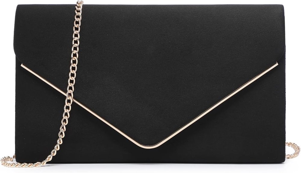 faux suede evening clutch
