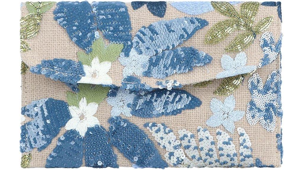 fecialy embroidered women s clutch