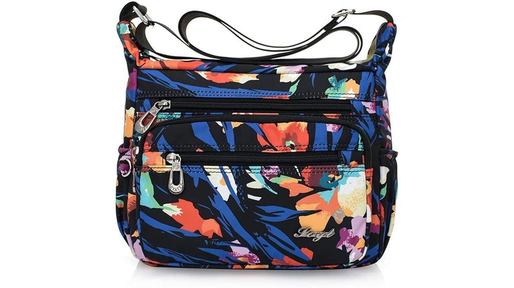 floral nylon multi pocket
