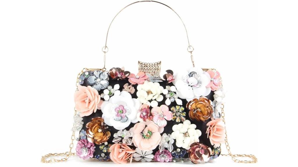 flower themed clutch bag