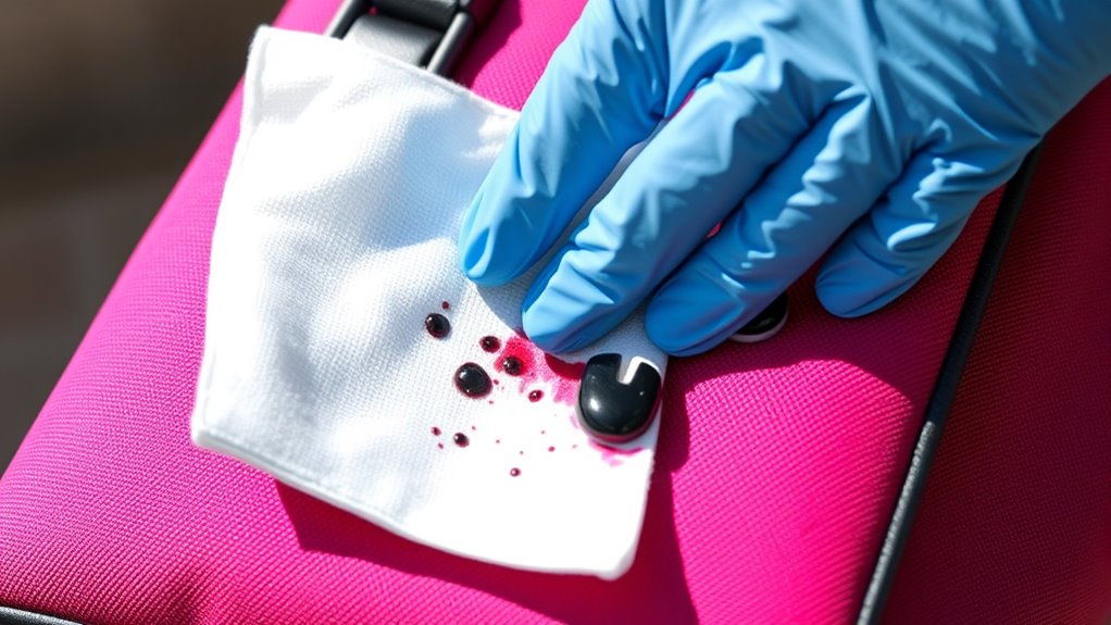 gently blot excess ink