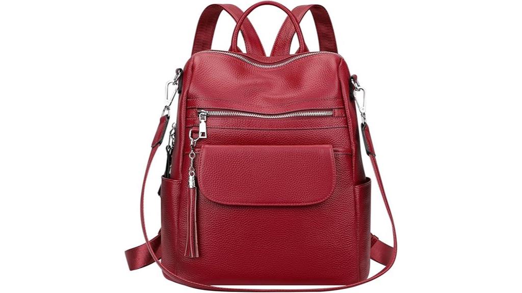 genuine leather backpack purse