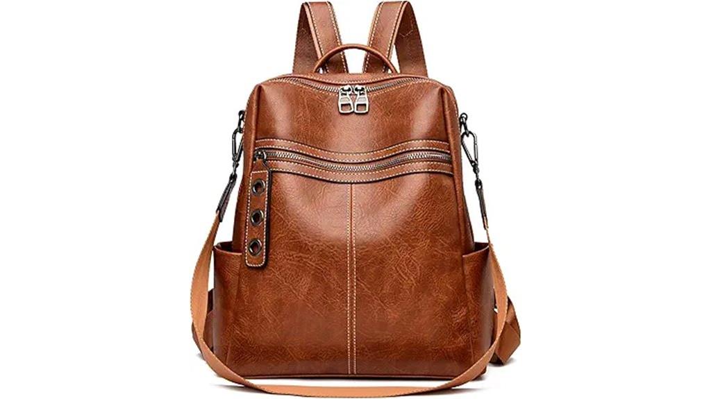 genuine leather convertible backpack
