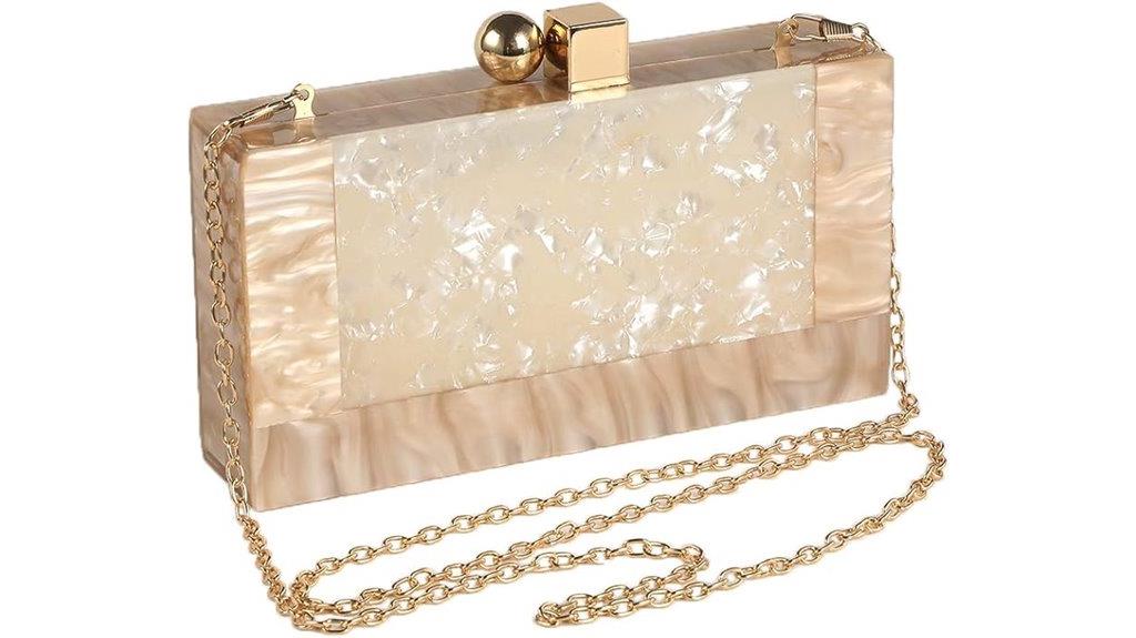 glitter marble evening clutch