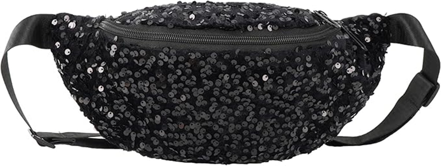 glittery adjustable waist bag