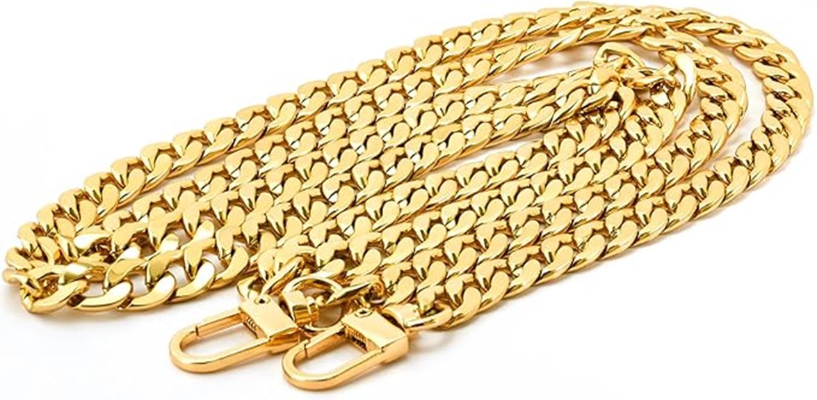 gold handmade bag straps