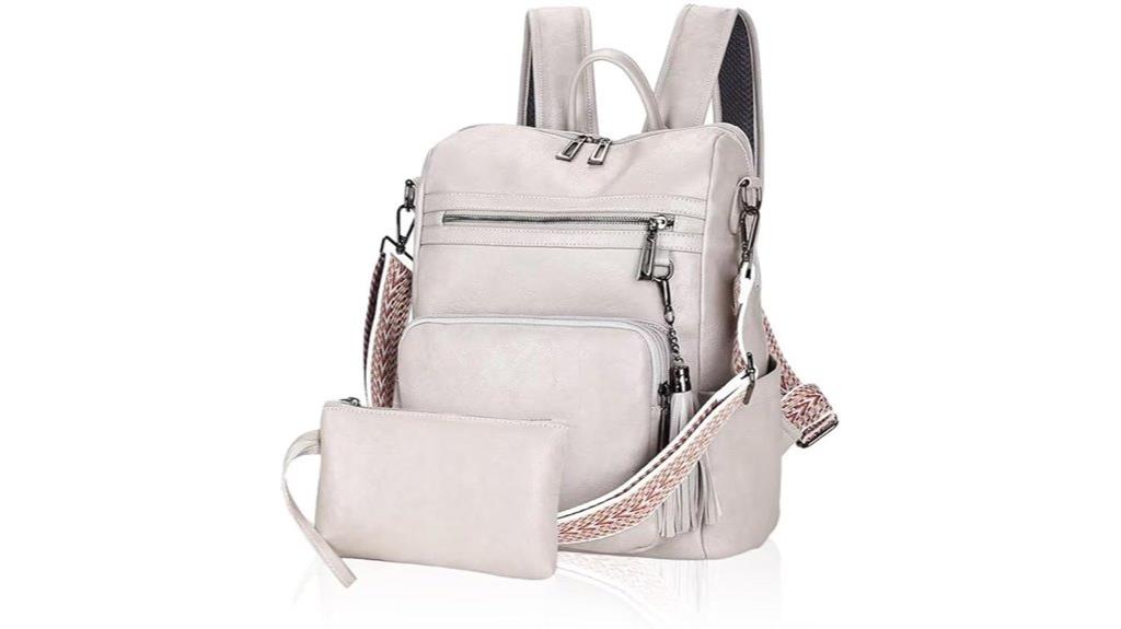grey women s backpack purse