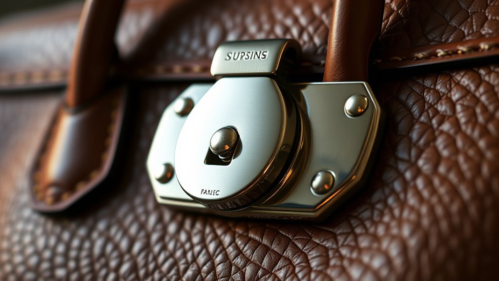 hidden secure handbag closure