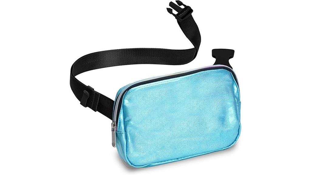 holographic blue crossbody bag