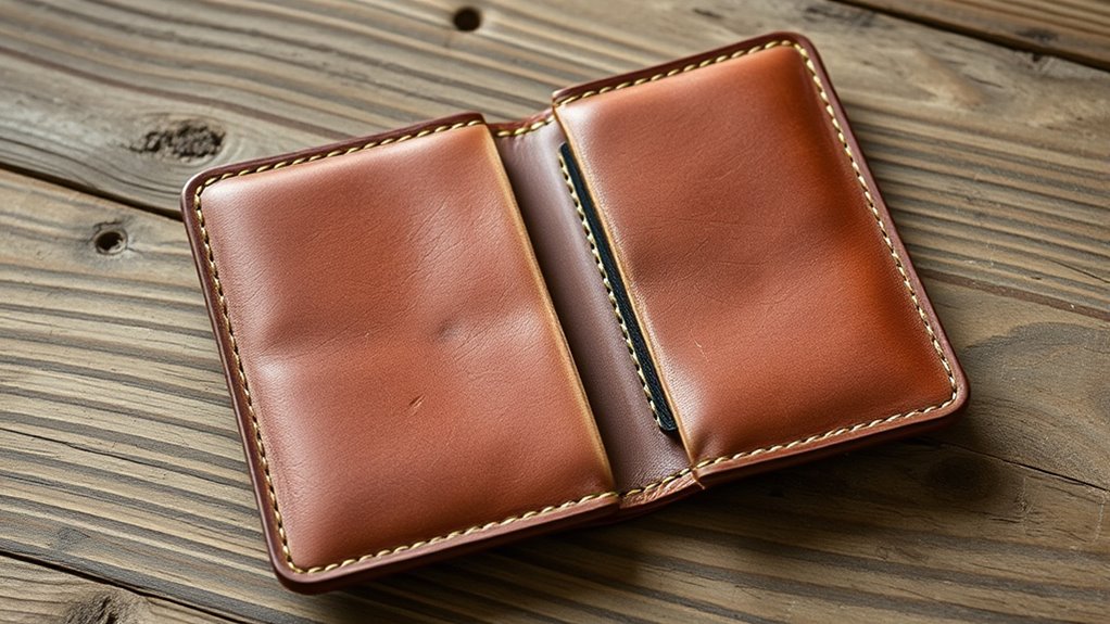 inspect wallet edges and stitches