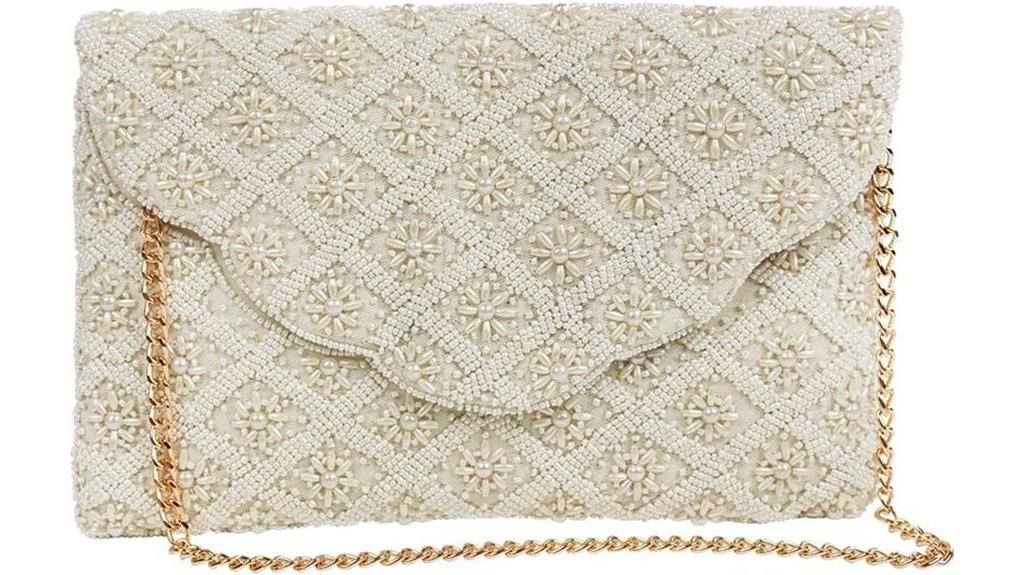 ivory pearl wedding clutch