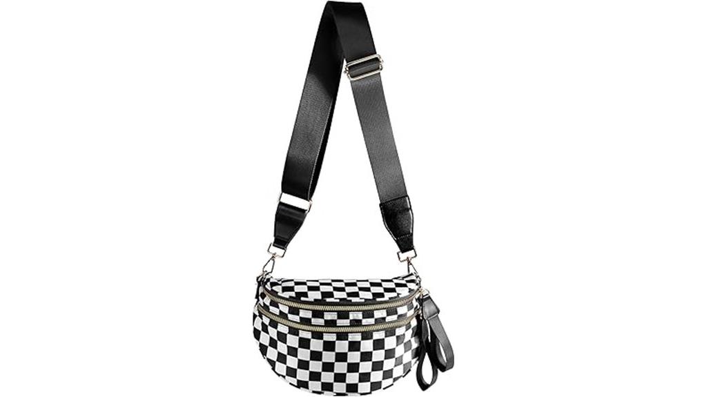 large checkered nylon bag