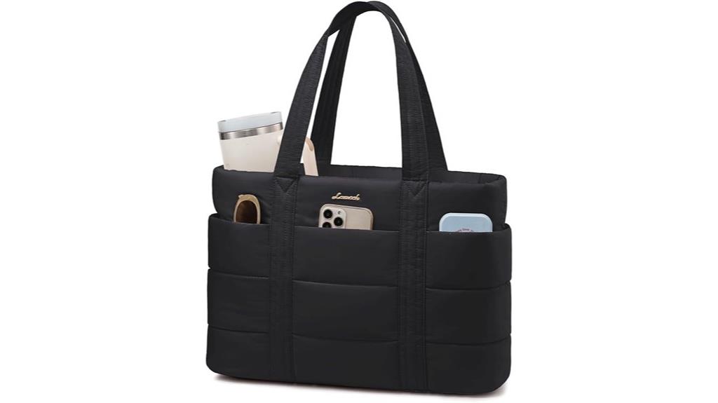 large puffer laptop tote