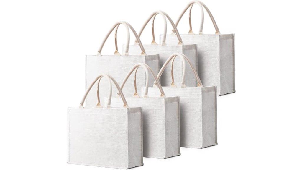 large white burlap bags