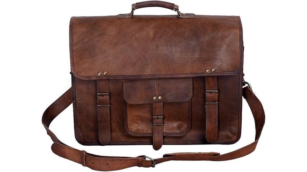 leather 18 inch laptop bag