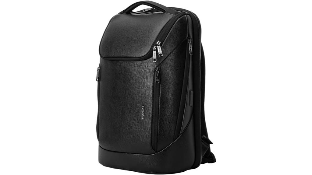 leather business backpack